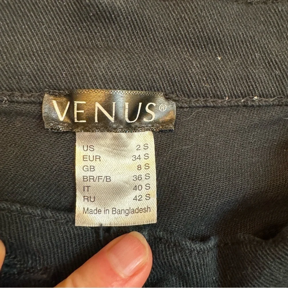 VENUS Women’s Black Cotton Stretch Boot Cut Jeans Festival Concert size 2S EUC
